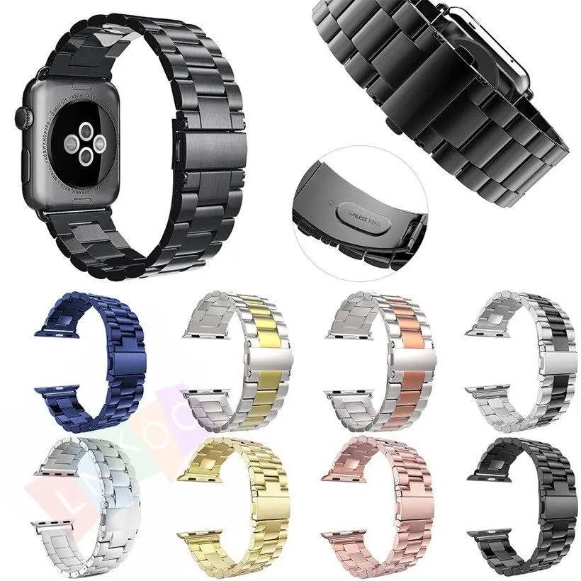 Нержавеющая сталь ремешок для наручных часов Apple Watch версии 40/44/38 мм/42 мм браслет
