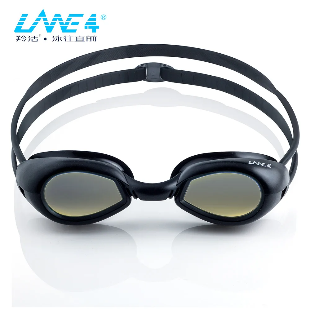 black LANE4 Junior профессиональные плавательные очки Анти-туман УФ-защита быстрая посадка для детей#707 очки - Цвет: black