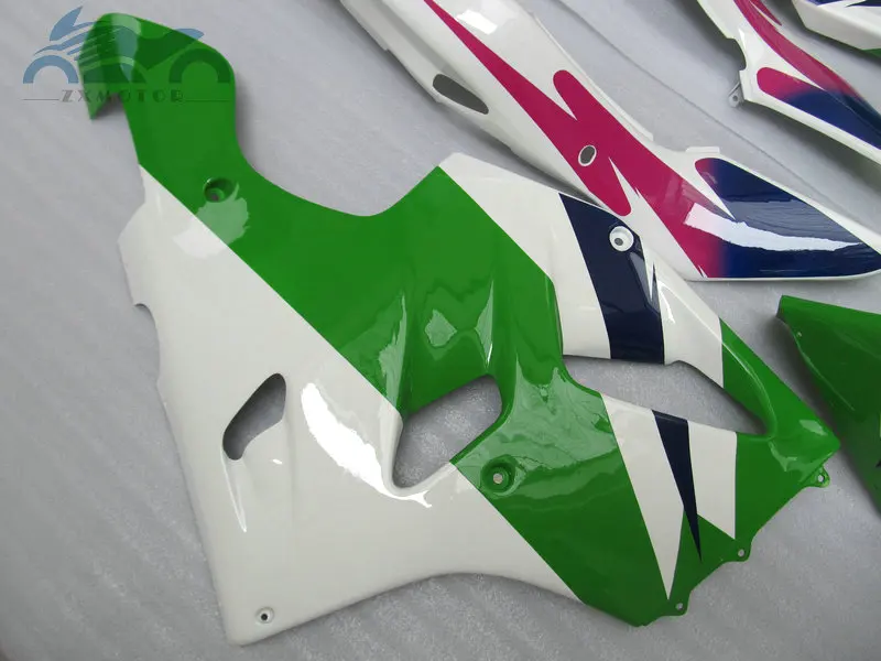 Полный комплект обтекателей комплект для KAWASAKI Ninja 1994 1995 1997 ZX6R спортивные комплекты обтекателей ZX 6R 636 94-97 зеленый белый корпус мотоциклов