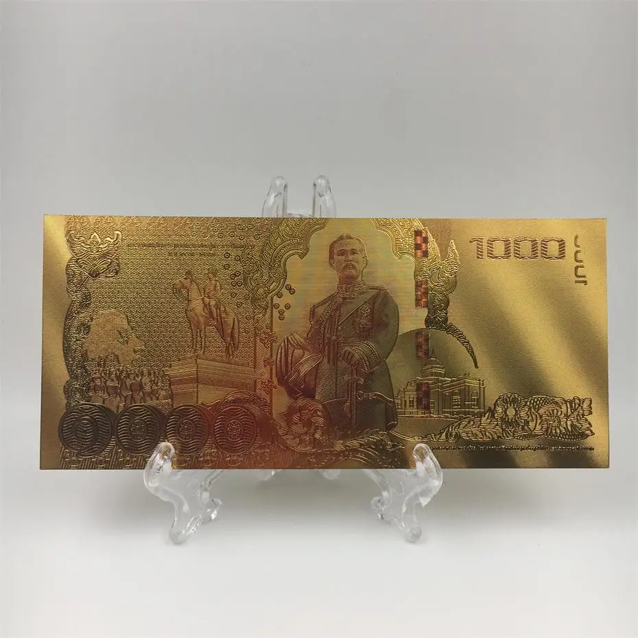 KL 10 шт./лот Таиландская яркая Золотая банкнота идеи подарки 1000 Бат коллекция