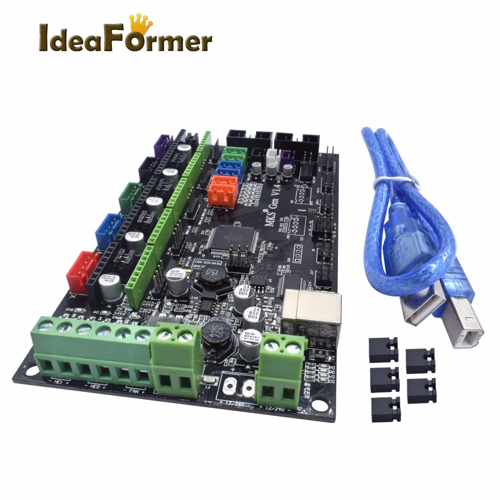 Материнская плата контроллера MKS GEN V1.4 с USB кабелем для Reprep DIY 3D принтера 1 шт.|control