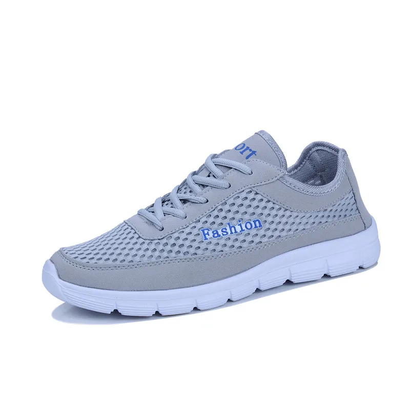 Solid Color Men Summer Casual Shoes Size 38-46 Breathable Light Male Mesh Sneakers Black Blue Grey | Обувь