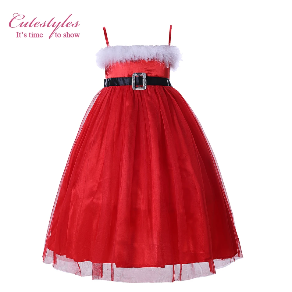 Cutestyles 2020 рождественское праздничное платье для девочек белое красное фатиновое