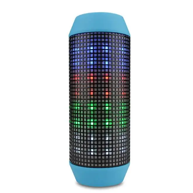 Q600 беспроводной Bluetooth открытый динамик Портативный светодиодный фонарик красочный сабвуфер с микрофоном стерео объемный Саундбар - Цвет: Blue