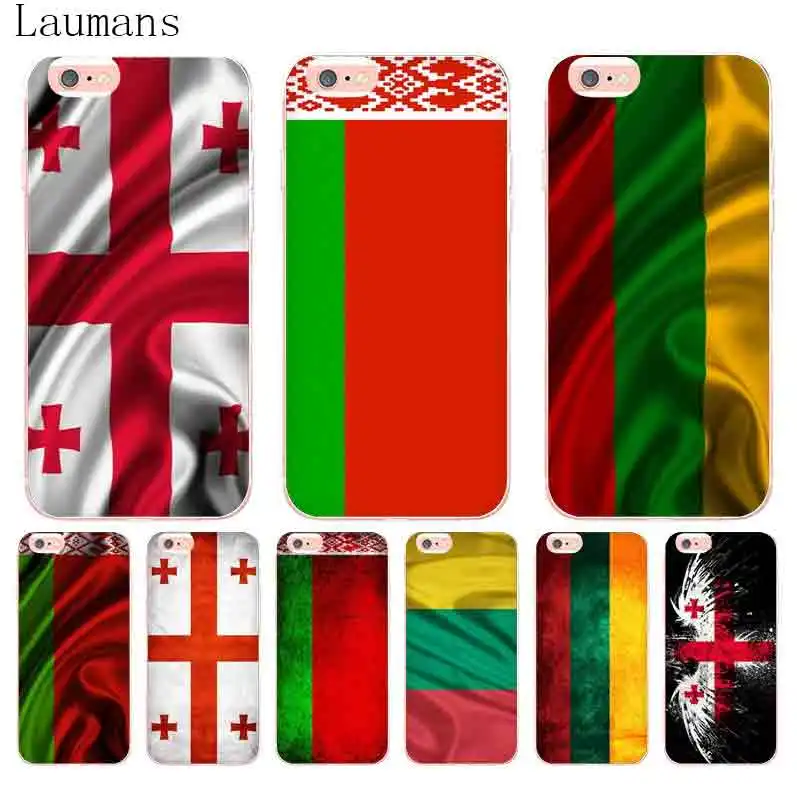 Laumans флаг Грузия Литва Беларусь Прозрачный чехол для Apple iPhone 8 7 6 S Plus X 5 5S SE 5C 4 4S