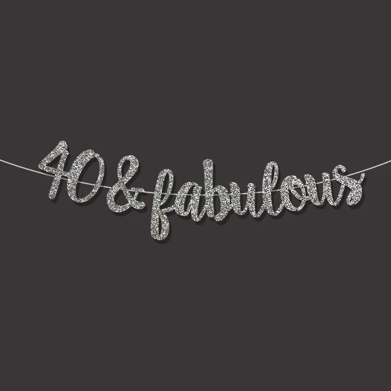 Золотой/черный/Серебряный Блестящий 40 и сказочный баннер happpy знак дня рождения