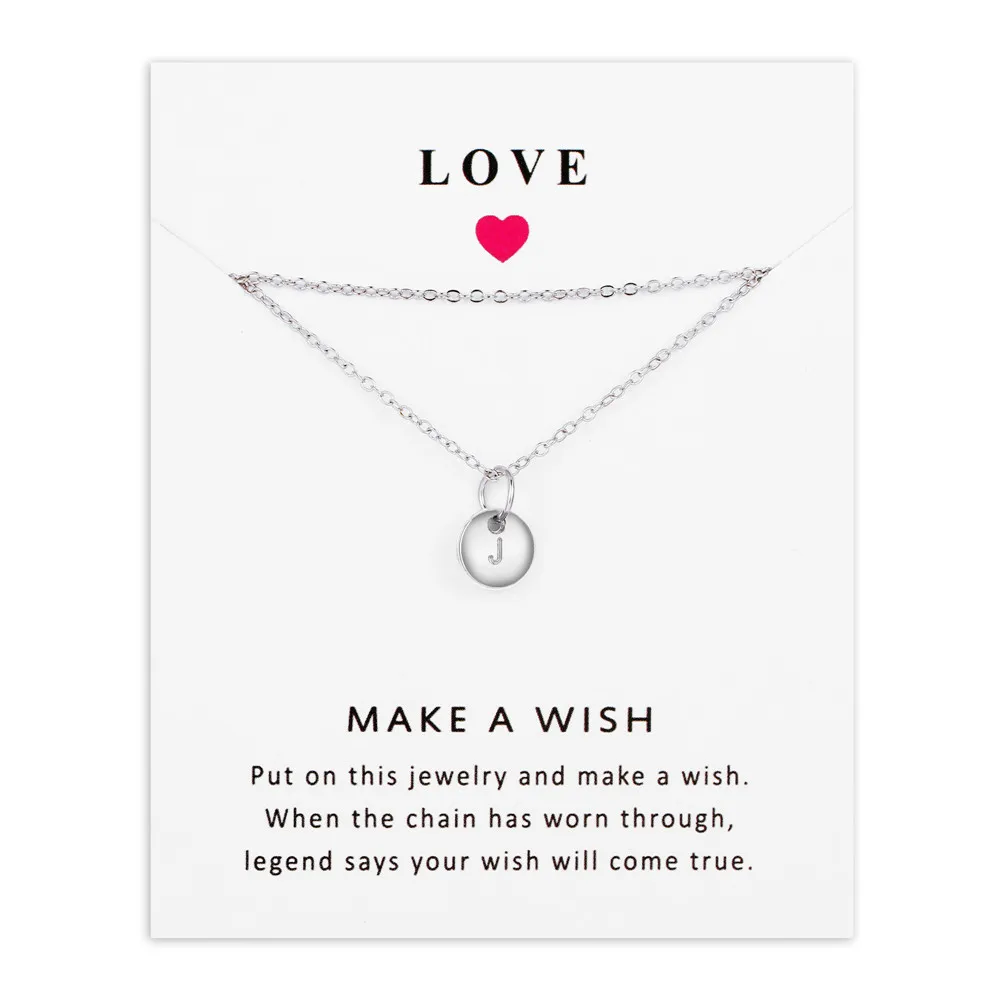 Сделайте ожерелье с надписью Wish Card сделай сам имя для женщин золотое серебряное а