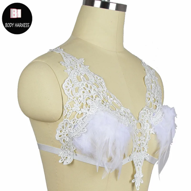 Прозрачный бюстгальтер Fearher Bralette кружевной бондаж нижнее белье регулируемое