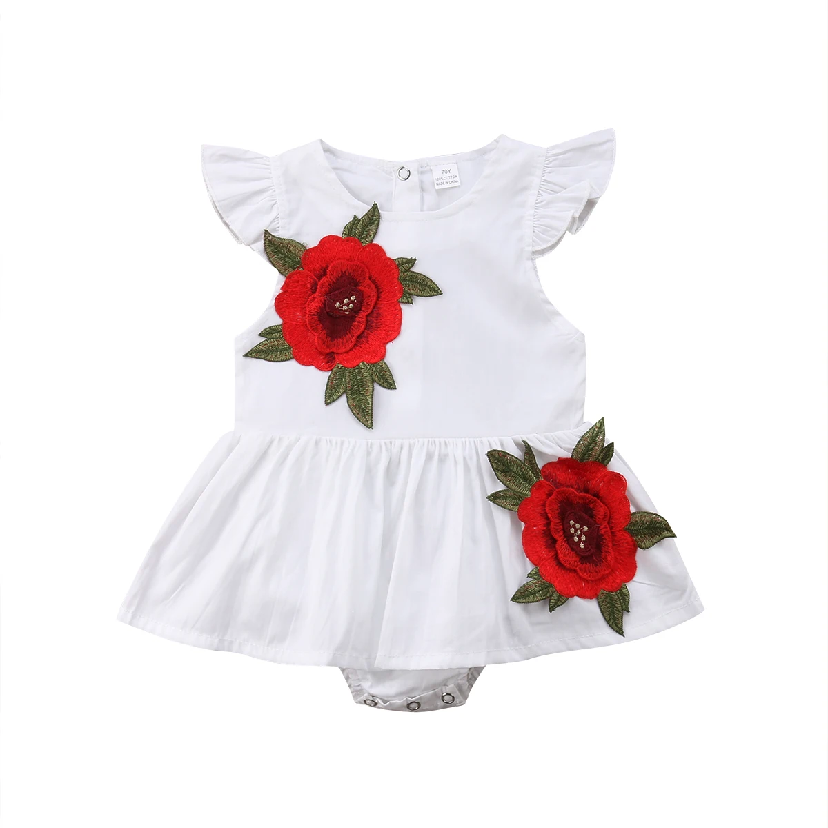 Детское боди с цветочной вышивкой для девочек летние хлопковые вечерние комбинезоны маленьких