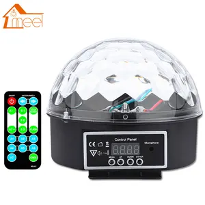 Сценисветильник световой эффект RGB, Хрустальный волшебный шар, Высококачественная лампа со звуковым управлением и пультом дистанционного управления, освесветильник для дискотеки, лазерная Праздничная лампа