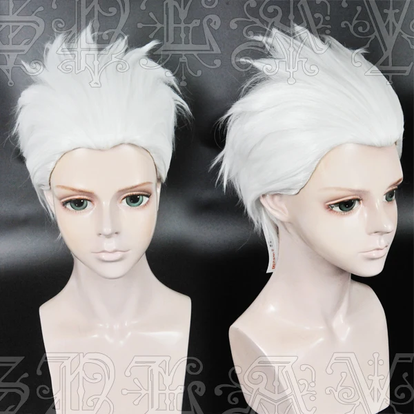 

Anime Fate/Stay night Shirou Emiya Cosplay Wigs Short White Heat Resistant Synthetic Hair Wig + Wig Cap