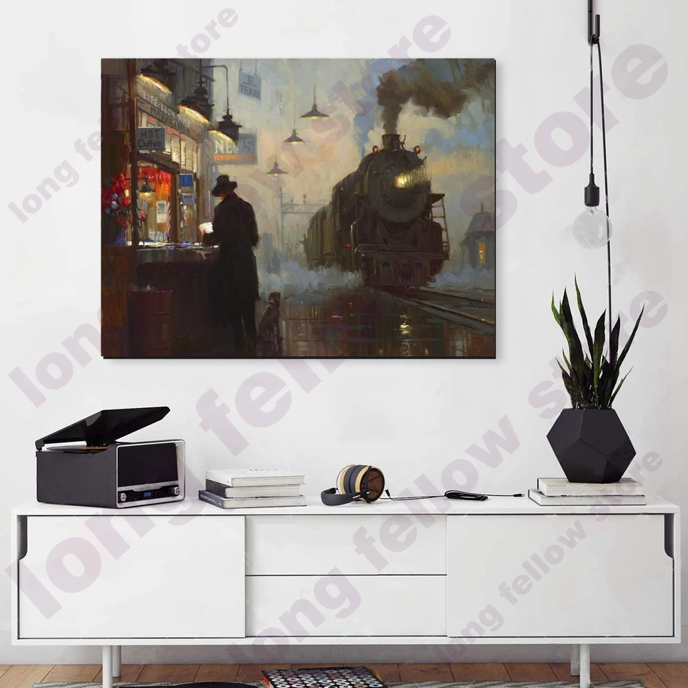 Картина маслом в стиле ретро с принтом жикле | Дом и сад