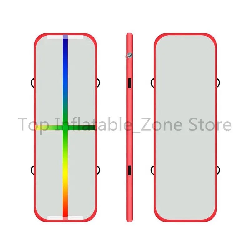red color line Надувная 1 м аэродинамическая гимнастика, матрас для спортзала, сушильная воздушная дорожка, Йога, Олимпийские игры, Tumbling wrestling Yogo, электрический воздушный насос - Цвет: red color line