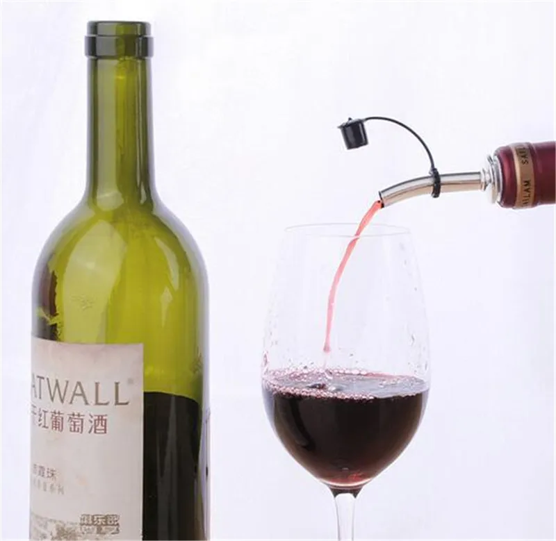 

Hot 600pcs Stainless Steel Liquor Bottle Pour Pourer Cap Wine Spout Dispenser with Covers for Bars KTV Hotel Birtyday Party