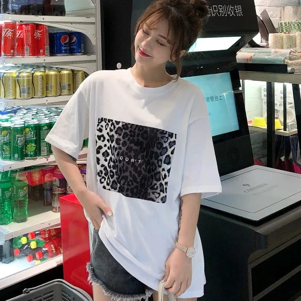 Harajuku футболки женская летняя одежда шикарная Ulzzang трендовая полосатая большая футболка с коротким рукавом Свободная Студенческая футболка - Цвет: Xian 456 bai
