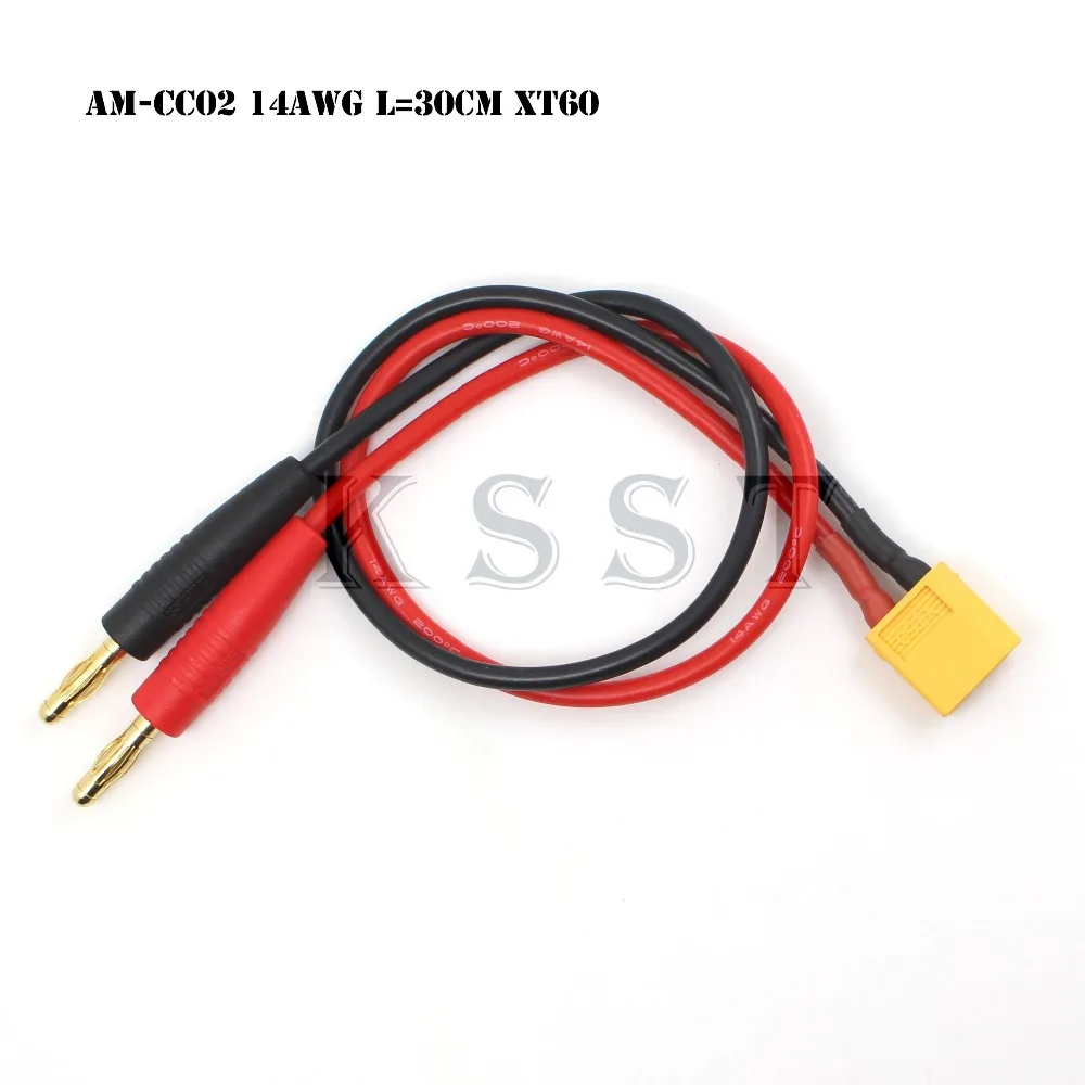 AM CC02 30 см XT60 до 4 0 Банановый штекер зарядный кабель для радиоуправляемого