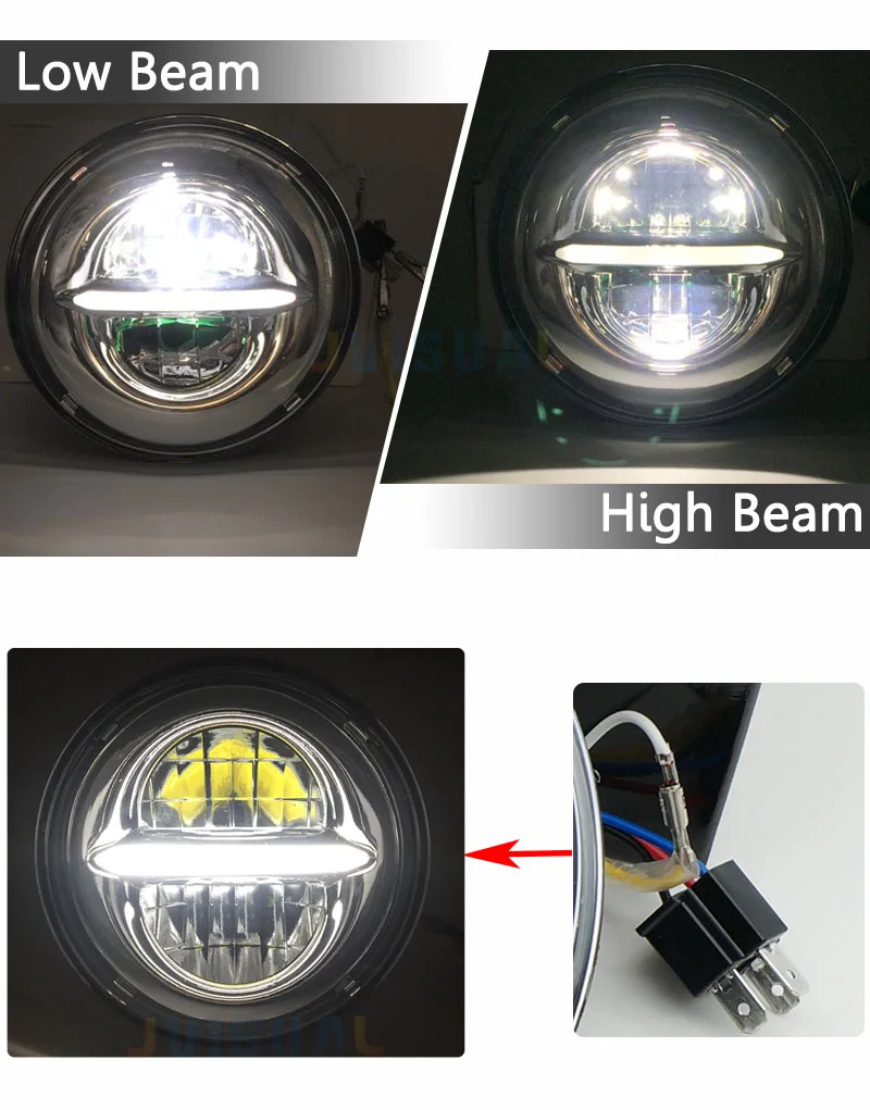 Для Honda Road фара King 7 дюймов LED H4 Белый DRL &quotфары с янтарным поворотом |