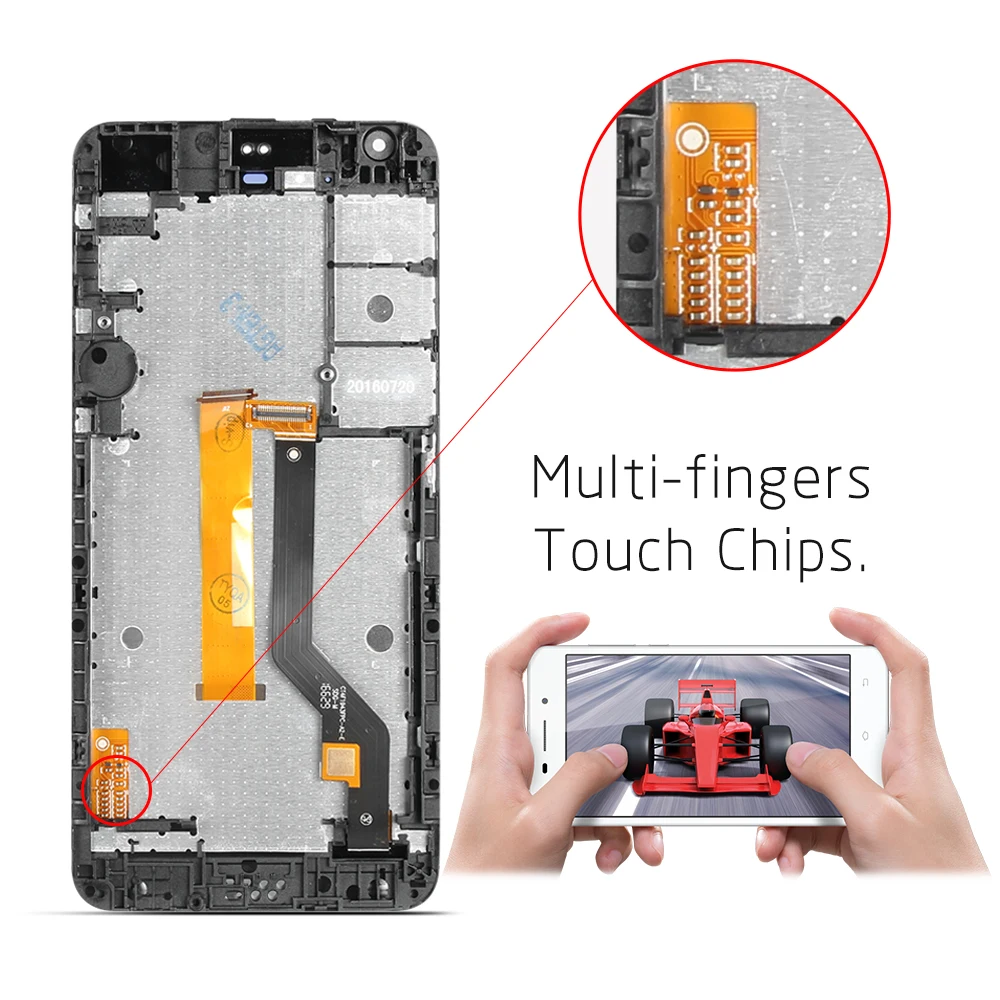 Протестированный 5 ''дисплей для htc Desire 530 lcd с кодирующий преобразователь