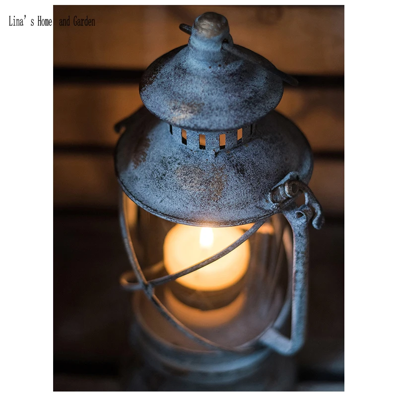 attractive handmade antique metal glass candle holder lantern