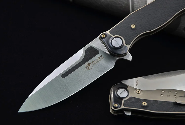 VENOM BONE DOCTOR M390 Титан CF Флиппер складной нож для кемпинга охоты выживания карманные кухонные ножи для фруктов EDC инструменты