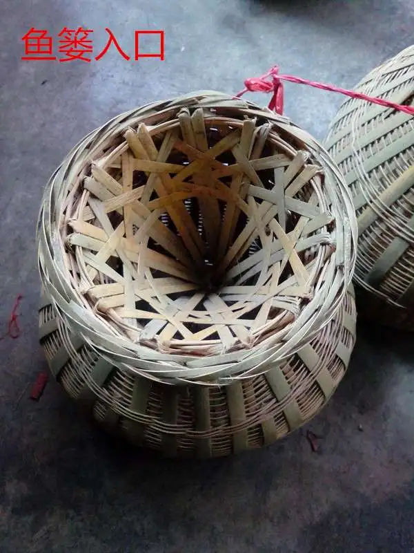 Традиционная китайская народная бамбук корзинки для рыбы мастерство Hamdmade небольшие контейнеры на открытом воздухе ловить рыбу в стиле унисекс