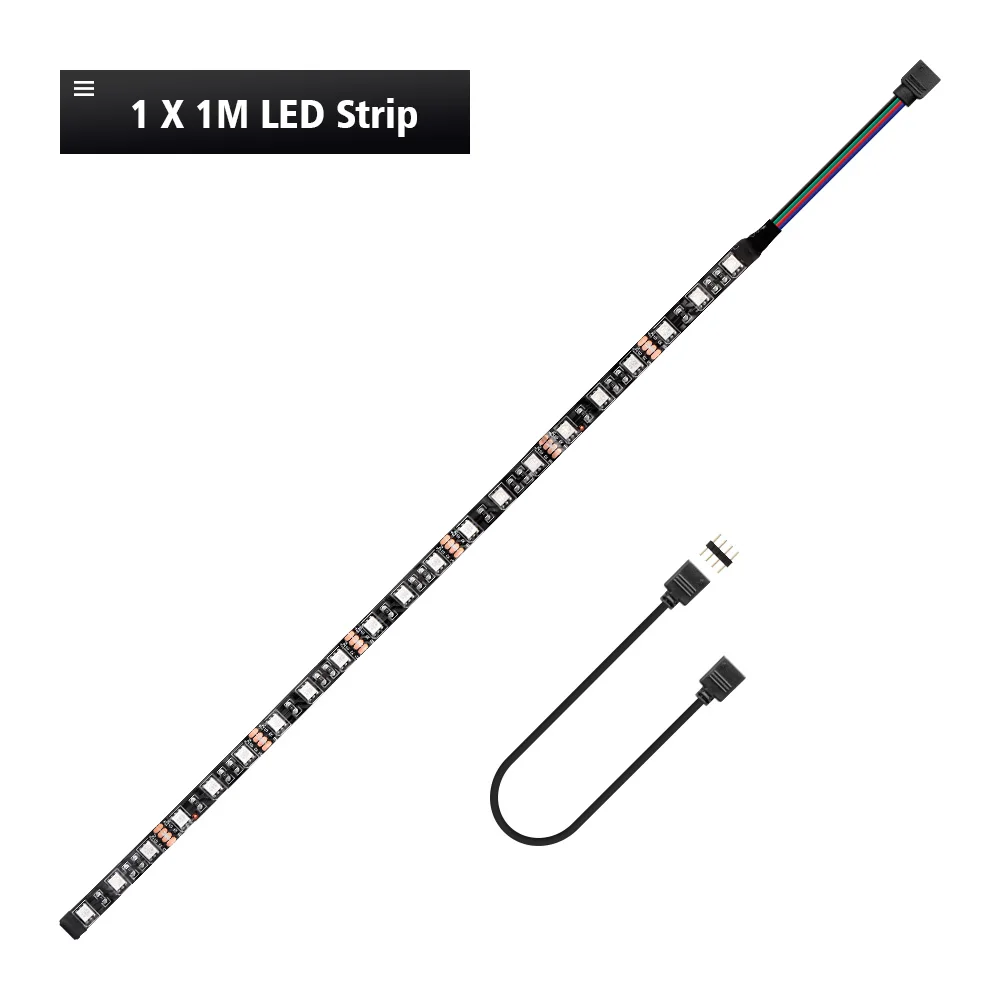 1 x 1m 12V RGB 4pin светодиодный светильник ADD_Header 5050 SMD PC чехол с декоративной подсветкой, RGB панель управления материнской платой изменение цвета - Испускаемый цвет: 1 x 1m