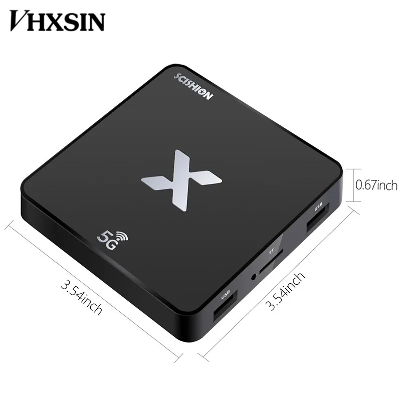 VHXSIN модель X 4 k Smart TV Box Android 8 1 Rockchip3229 2 Гб 16 5g WiFi | Электроника