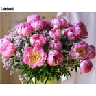 Полноразмерная Алмазная 5D картина для творчества, вышивка крестиком, цветы, пион, 3D Алмазная мозаика, набор, круглые стразы, картина для вышивки стразами