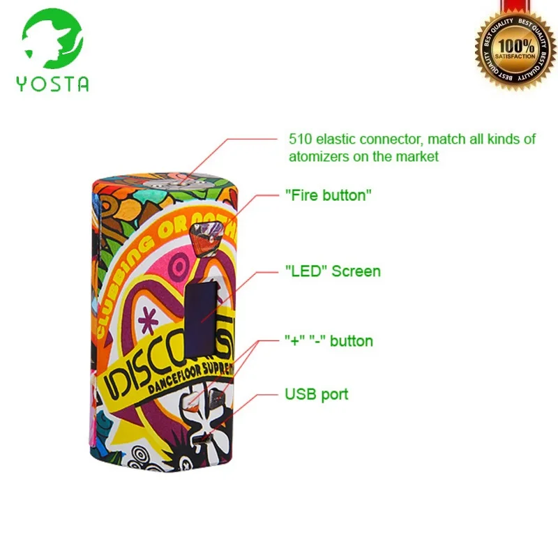 Оригинальные электронные сигареты yosta livepor 200 коробка мод Поддержка двойной 18650