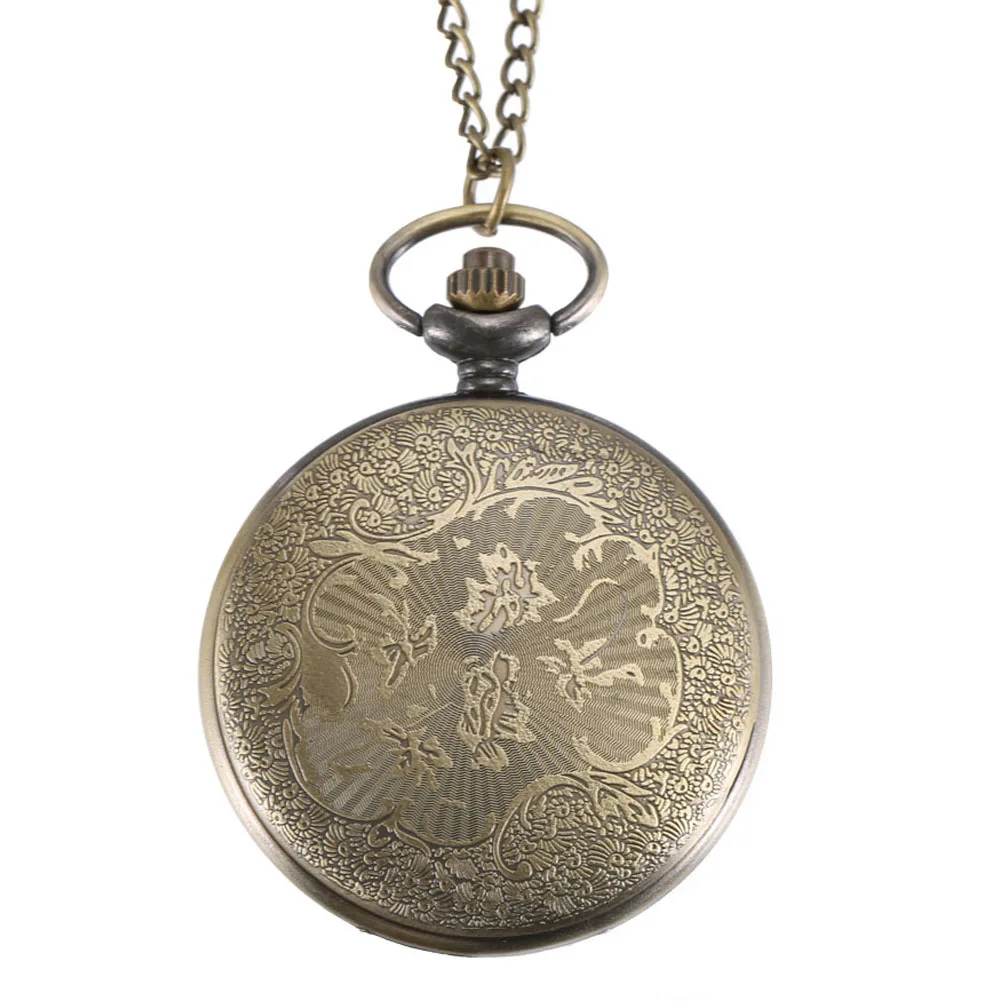 Кварцевые карманные часы с цепочкой из сплава вырезами откидной крышкой