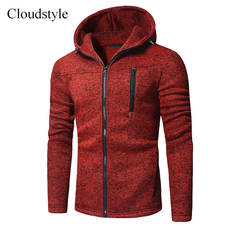 Фото Cloudstyle Модные мужские толстовки сплошной цвет Повседневная Уличная молния с Cloudstyle Модные мужские толстовки сплошной цвет Повседневная Уличная молния с