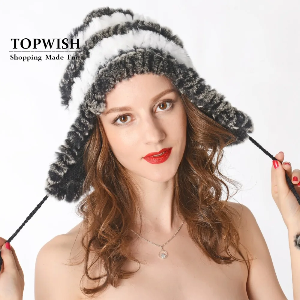 Новинка женская зимняя теплая шапка из натурального кроличьего меха головной