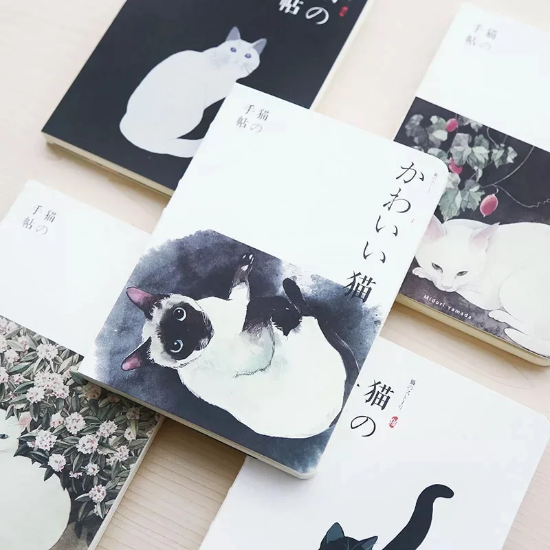 

Japanese blank pages kawaii notebooks and journals billbook doodle notepad school cat notebook vintage sketchbook scrapbooking