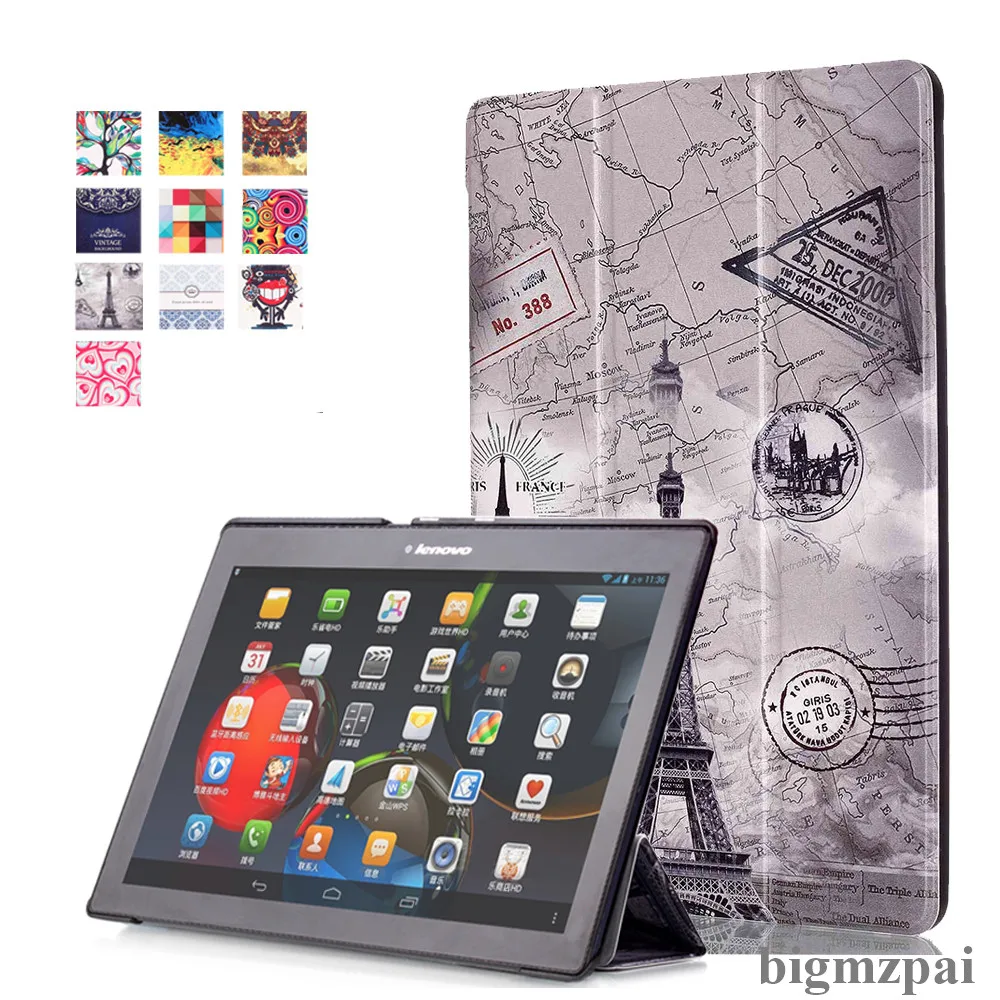 Ультратонкий кожаный чехол Tab 2 A10 70 с 3D рисунком для Lenovo a10 30 X30F X30L 10 1 &quot Магнитный