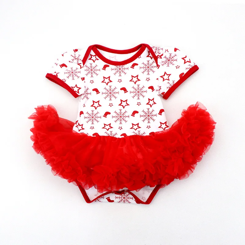 Одежда для маленьких девочек Платье пачка новорожденных с надписью My First Christmas