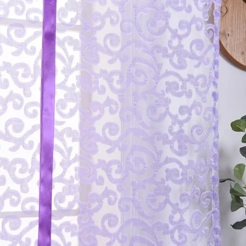 Purple NAPEARL короткие римские струны жаккардовые капли для кухни окна тюль ткань прозрачная ткань Лидер продаж шторы европейский стиль - Цвет: Purple