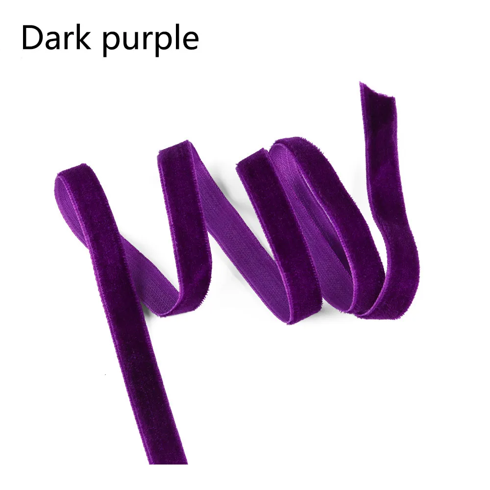 Dark purple Цветная лента для заворачивания подарка ручной работы 5 ярдов банты для волос 3/"(10 мм) бархатная лента украшение для свадебной вечеринки DIY рождественская лента - Цвет: Dark purple