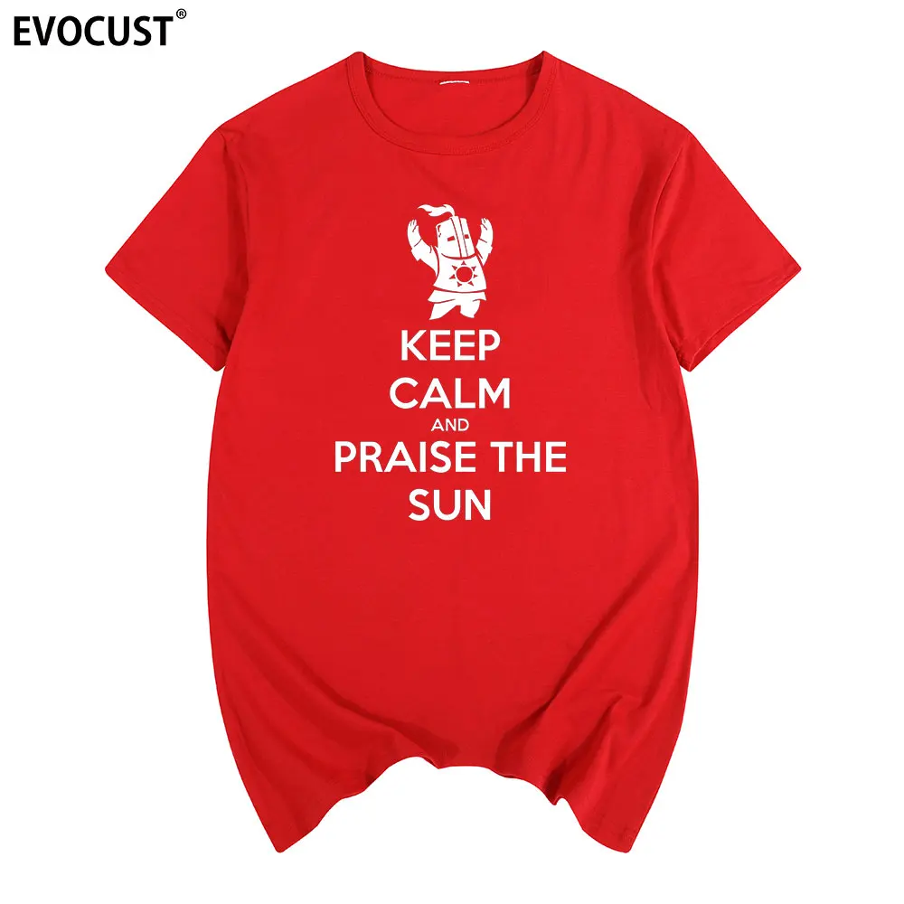 Хлопковая Молодежная футболка с надписью keep calm and praise the sun Dark души II 2 артерии