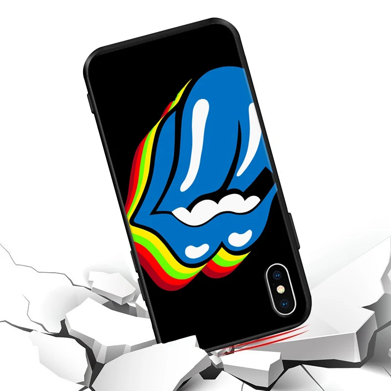 Цветной чехол с язычком для макияжа iPhone XS Max сексуальные губы мягкий силиконовый
