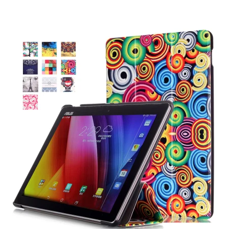Кожаный чехол с отделениями для банковских карт принтом кожаный Asus Zenpad 10 Z300CL Z300CG
