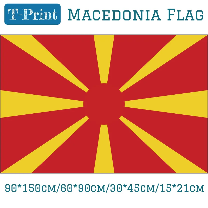 

Flying Flag 3x5ft 90*150cm/60*90cm/15*21cm 30*45cm Car Flag Macedonia National Flag