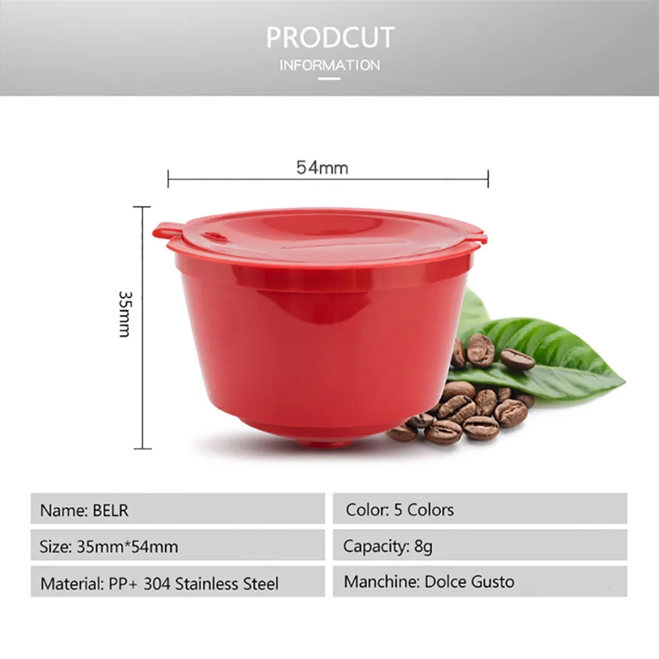 TTLIFE Новые 3 шт. многоразового combinacapsule Кофе капсула nescafe 6 цветов Dolce Gusto многоразового пользования combinacapsule капсулы 1 ложка+ 1 щетка