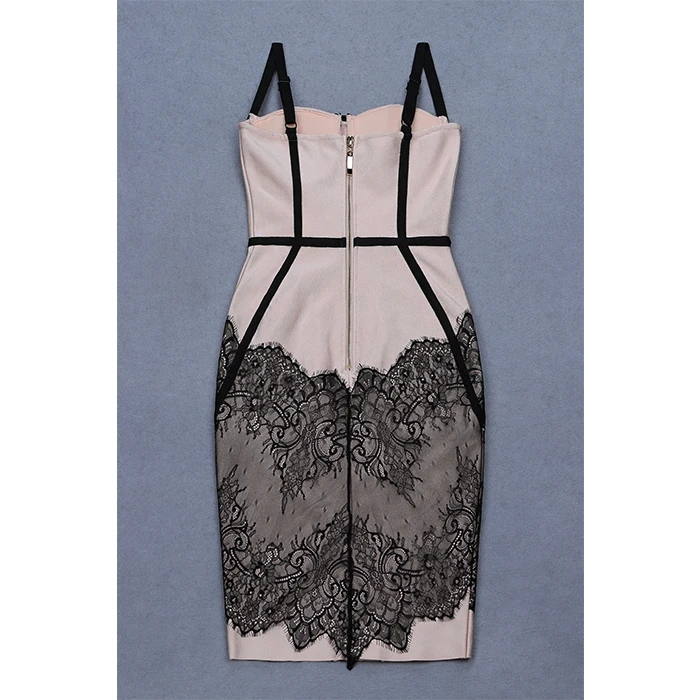 KLEEZY Sleeveless Summer Spaghetti Strap Dress Women Bandage Dresses Sexy Casual Lace Female Patchwork Vestidos 2019 HL4283 | Женская