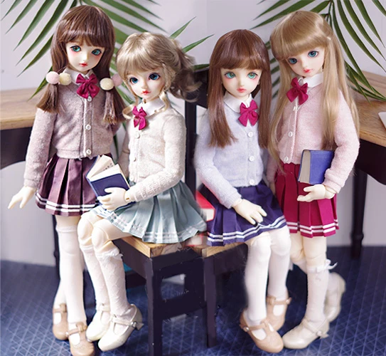 Одежда BJD студенческий костюм в форме кардигана и юбки для куклы 1/4 MSD
