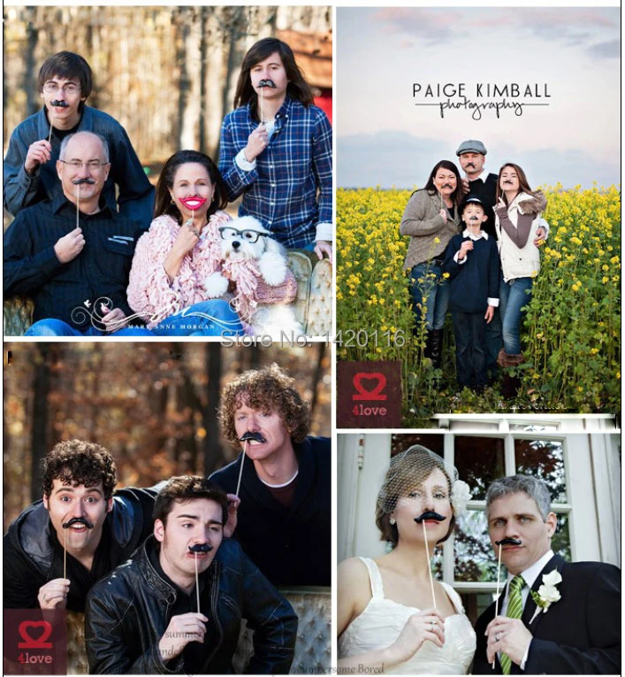 Набор из 4 шт. реквизит для Фотокабины свадьбы/вечерние Полимерная глина Усы на