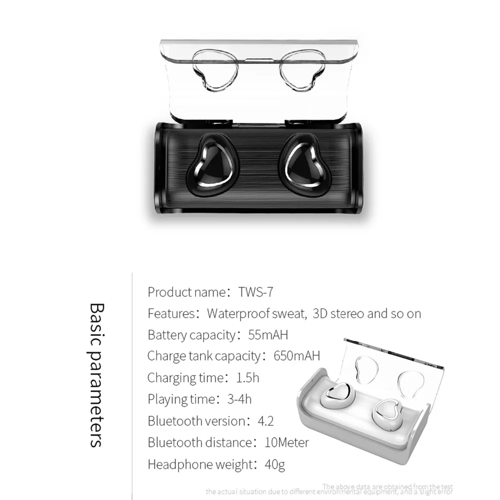 Беспроводные наушники Bluetooth 5 0 настоящие с зарядным боксом 3D стерео звуковая