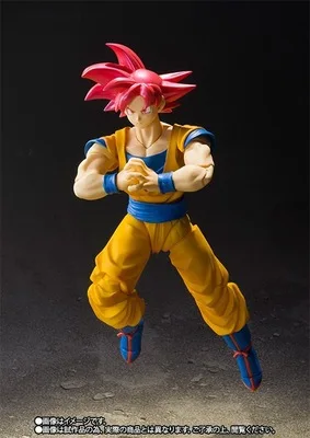 Аниме Драконий жемчуг Z СВЧ Figuarts Супер Saiyan Бог Гоку Совместное подвижный ПВХ