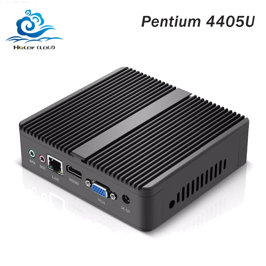 Pentium 4405U Мини ПК Безвентиляторный Windows 10 Мини компьютер настольный Celeron 3855U HD графика 510 Barebone HTPC HDMI wifi