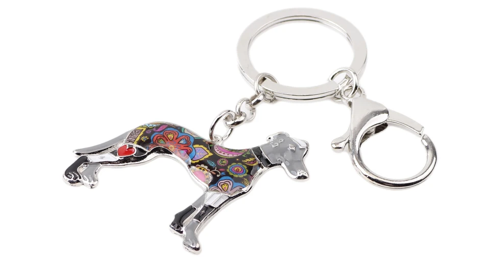 WEVENI Эмаль сплав Galgos собака породы борзая брелок для ключей сумка Шарм милые модные ювелирные изделия для женщин мужской автомобиль брелок заявление
