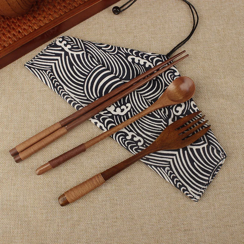 Посуда высокого качества корейские наборы посуды ручной работы деревянный набор